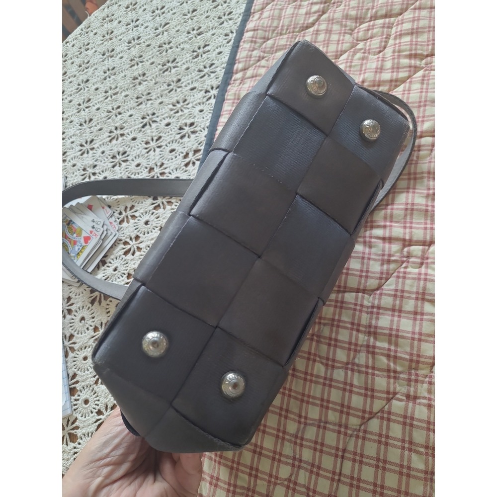Harveys The Original Seat belt woven Bag dbl. handles Zip top closure gray artsy - Picture 8 of 12